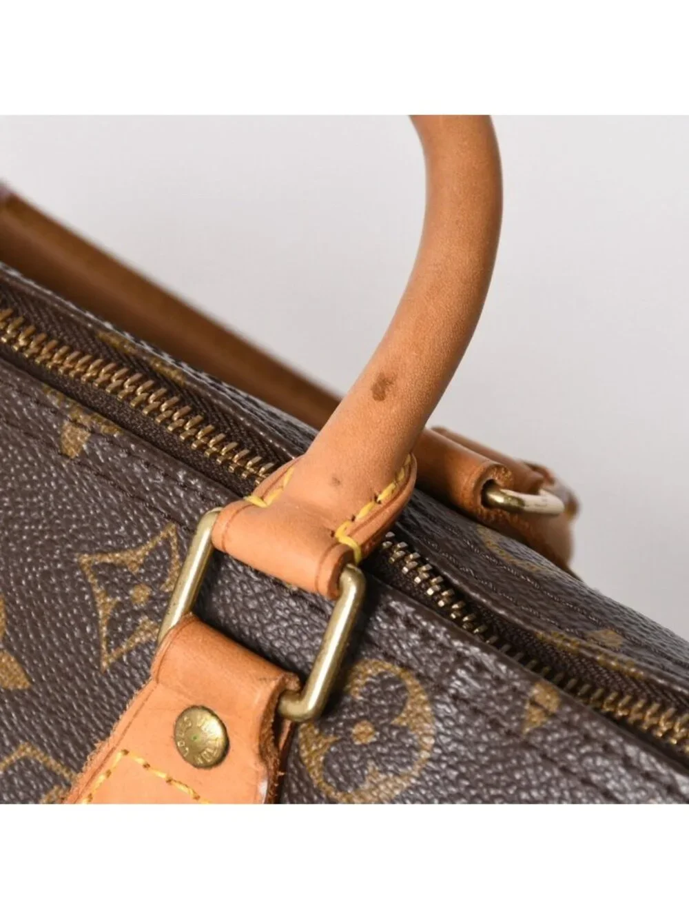 Louis Vuitton Speedy 30 Handbag Monogram Brown Gold